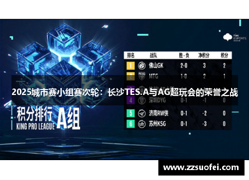 2025城市赛小组赛次轮：长沙TES.A与AG超玩会的荣誉之战